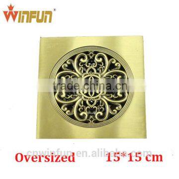 2014New arrival Hot sell 15cm Bathroom Brass Floor drain Gold finish top quality bathroom accessories