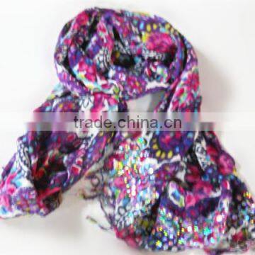 sequin assorted color scarf with tassel
