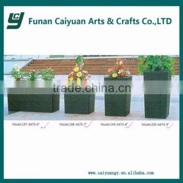 plastic rattan PE weaving plant pot decoration garden planter