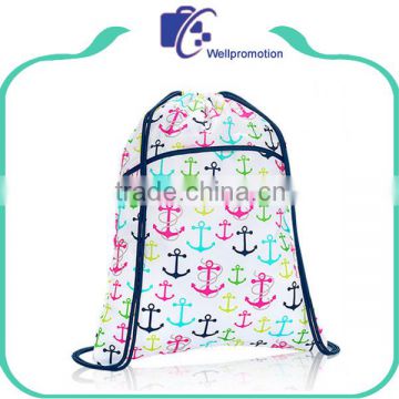 Large size polyester kids drawstring backpack for gym