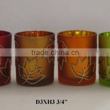 COLORFUL GLASS CANDLE HOLDER IN D 3 X H4 CM