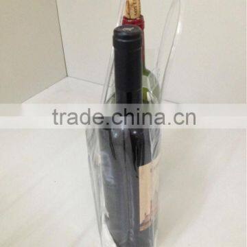 Promotion printing transparent pvc plastic wine chill carry bags