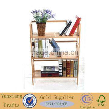 Bamboo book shelf wooden rack