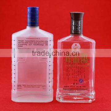 Wholesale hot quality brandy glass bottles waterdrap whiskey bottles frosted beverage bottle