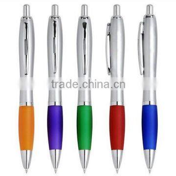 Promotion silver ball-point pen with black refill