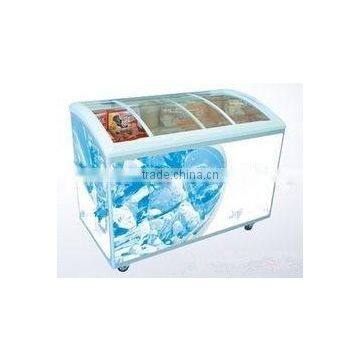 405L Curved Double Door Ice Cream Showcase Freezer