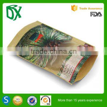 2016 hot sale aluminum foil kraft zip lock stand up bag for coffe packaging