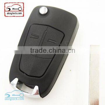 Best price opel car key Opel Vectra 2 buttons flip replacement key shell HU100 blade opel vectra key