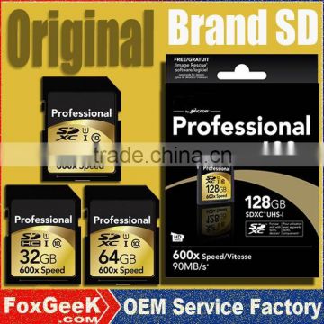 Wholesale Original 600x 32GB 64GB 128GB 256GB SDXC SD Card 100% Full Capacity CCTV Camera SD Card