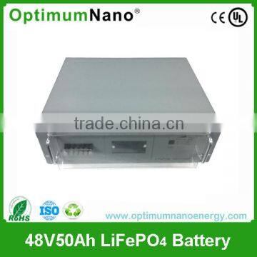 Rechargeable high capacity 48v 50ah lithium ion battery for telecom station