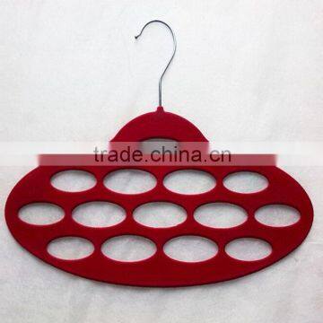 Oval Circles Velvet Flocked Scarf Hanger Organizer photo-3