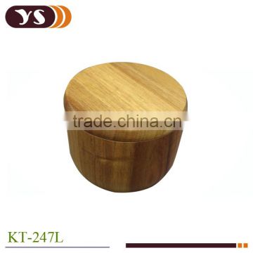 Kitchen Cylinder Wooden Round Salt Box