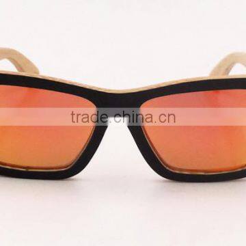 2016 Retro Style wholesale-fashion Bamboo sunglasses with Orange len s producer