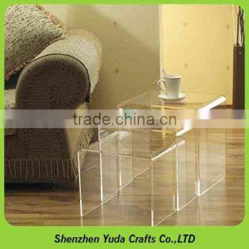 Modern lucite furniture saloon application clear hot bending acrylic table