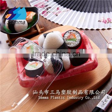 KW-0013HF-R antifog disposable sushi plate with clear lid