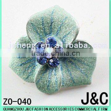 Fashion flower shape Rhineston Zamac button