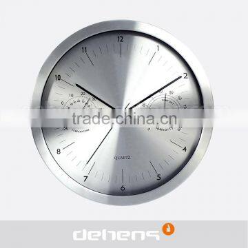 DEHENG 14 Inch Aluminum Wall Clock With Thermometer/Hygrometer Wholesale photo-4