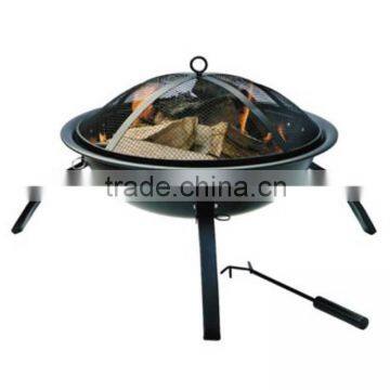 sweden popular mosaic round table fire pit with three folding leg