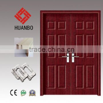 Wholesale wooden double entry pure color door carved doors