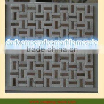 dark emperador brown marble mosaic tile