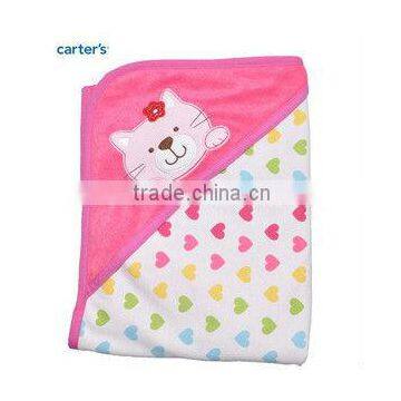 infant wrap, baby bath towel, cute cat bathing towel for girl