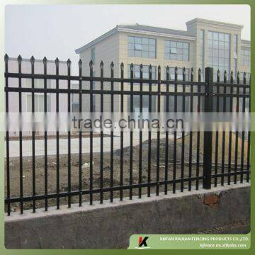 Residential steel picket top fence