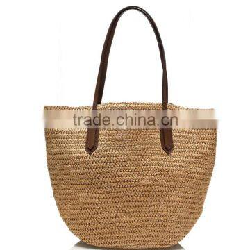 Latest Design Girl Handbags Rattan Woven Beach Tote Bag