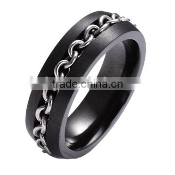 Alibaba China supplier wholesale custom black zirconium fashion man ring