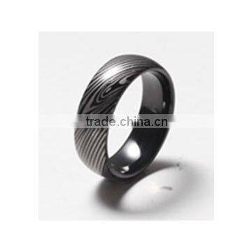 unique laser engraving black tungsten ring