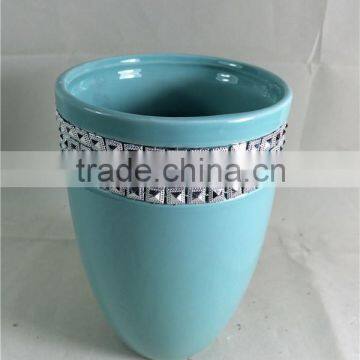 Good size decoration blue ceramic flower pot