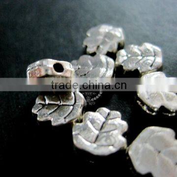 8mm Vintage Antiqued Silver Flower Leaf Flat Alloy Beads DIY Beading Supplies 3993009 photo-3