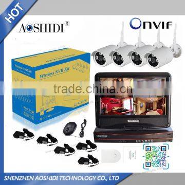 4CH HD Wireless Camera Home Security System with 10 inch Display Monitor