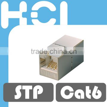 Network Solution RJ45 Cat6A 180 Degree Shielded STP Straight In-Line Coupler