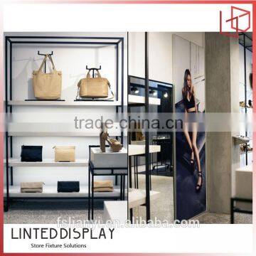 Modern classical Design Boutique Store Display Garment Shop Display Fixture in Racks for Purses and Bags Display