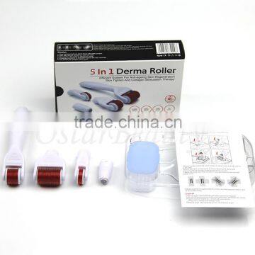 (5 in 1 Ostar Dermaroller) Fine Medical Titanium 5 in 1 Dermaroller Microneedle Roller
