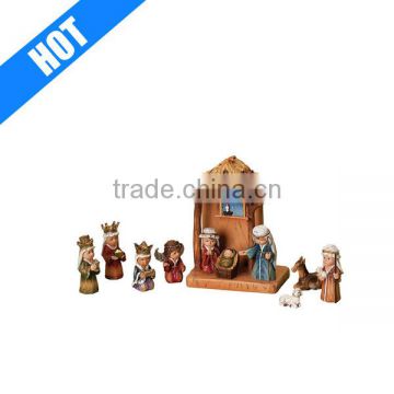 8 inch 11 pieces handmade painted christmas resin china nativity set