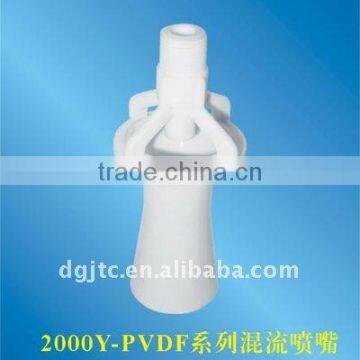 Plastic mixing eductor spray nozzle