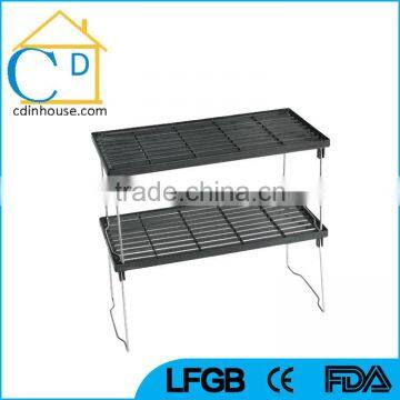 Folding Chrome Legs Plastic Top Shelf Storage Rack