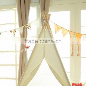 Classic Solid White Four Poles Two Windows Style Indian Kids Teepee Tent Great Gift for Children' Birthday, Christmas photo-3