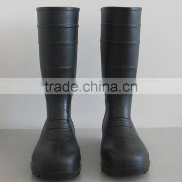Acid Resistant Black Industrial Steel Toe PVC Safety Rain Boots photo-2