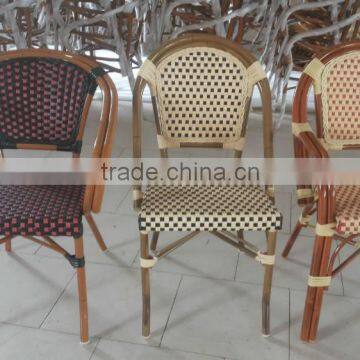 Different Design Plastic Rattan Bamboo Look Armchair photo-2