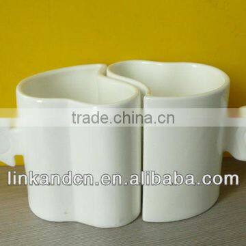 lovely and beautiful porcelain heart shaped coffee mug