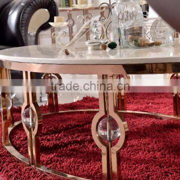 C366-1 Stainless Steel Marble Coffee Table photo-2