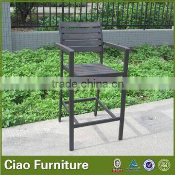 Outdoor bar furniture plastic wood high stool bar chair