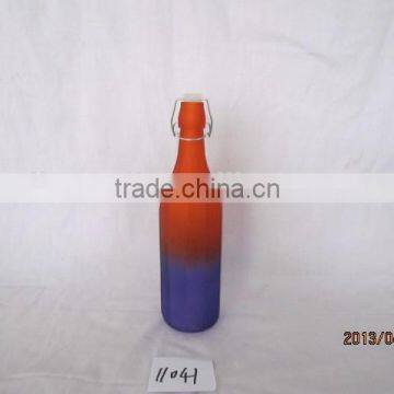 two colors glass juice bottle with handle in a reasonal price