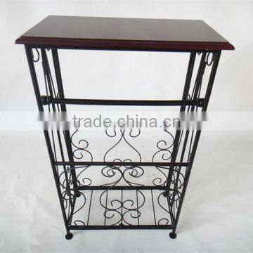 Wooden Top Gramercy Scroll Design Bathroom Coffee Table Side Metal Table photo-2