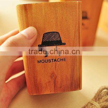 South Korea Stationery, Retro Creative Beard Shape, Lovely Wooden Pencil Holder