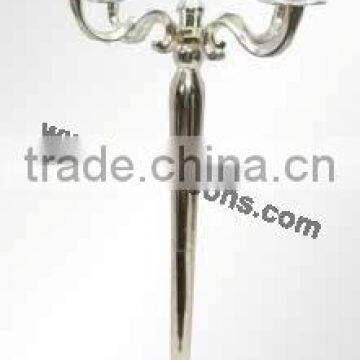 Multifunctional 5 Arm Candelabra for Wedding Centerpieces , Nickel Plated Candelabra ,SilverCandelabra photo-2