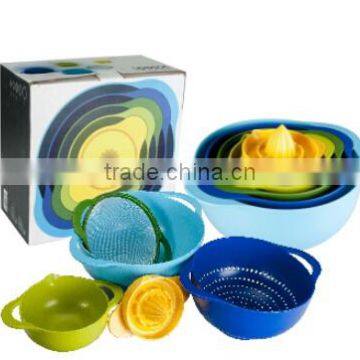 Plastic 5PCS Multi-colored Mixing Salad Bowl Set photo-3