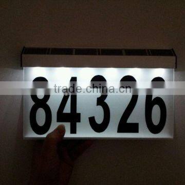 FQ-536 Aluminum Solar House Numbers Light Solar Door Light Solar Address Light With 2 Color Led Large Size photo-3